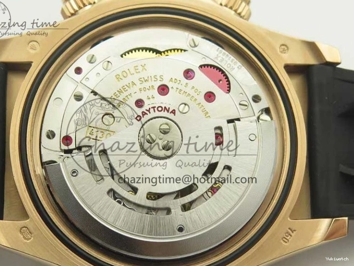 Best Dial ARF Clone Black Gold Rubber Rose On 1:1 Edition Super V2 Daytona 116515 Strap A4130 0225